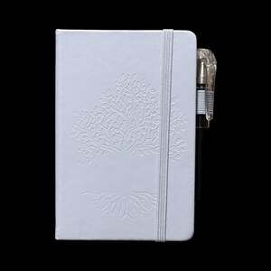 Robin Egg Blue Tree of Life Embossed Small Hardcover Lined Journal with Pen